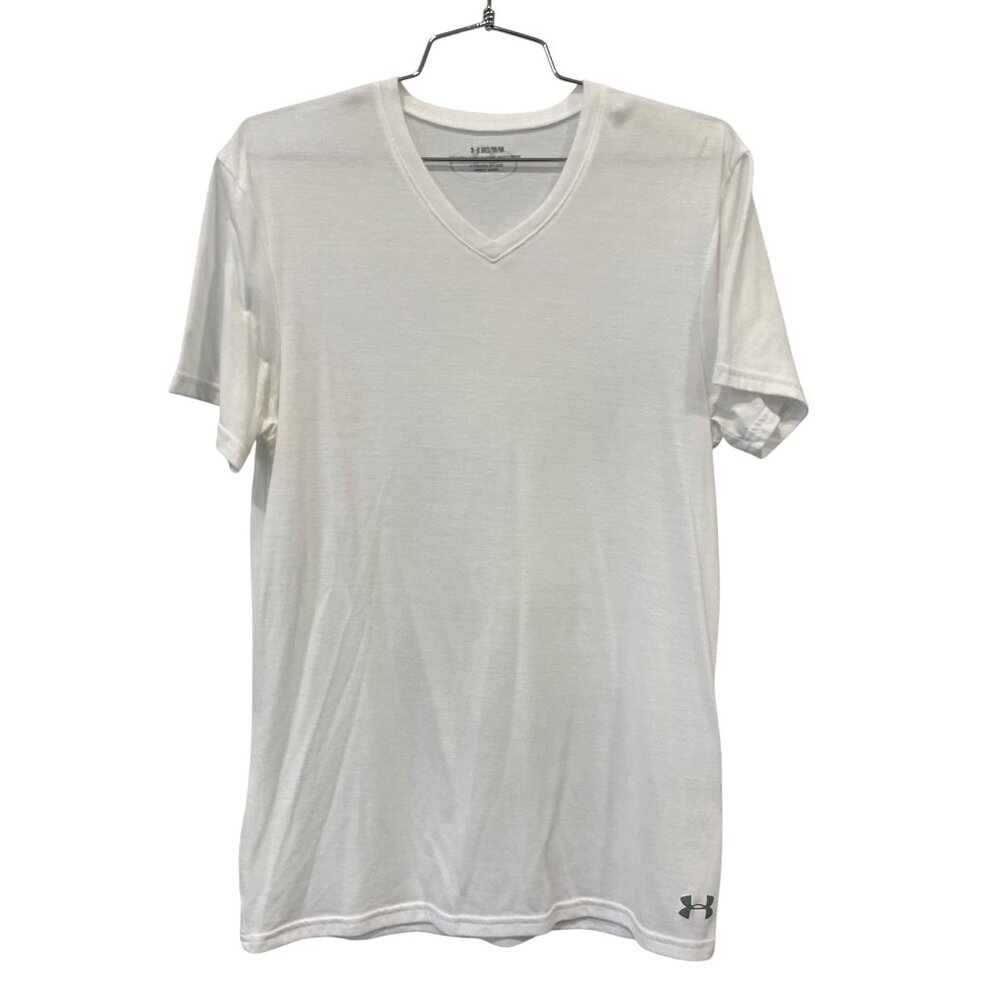 Under Armour HeatGear Athletic Shirt Size Medium V Neck Short Sleeve Athleisure
